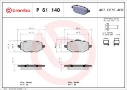 BREMBO Set placute frana BREMBO P 61 140 (P 61 140)