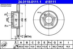 ATE Disc frana fata VW Transporter T4 ATE 24.0118-0111.1 (24.0118-0111.1)