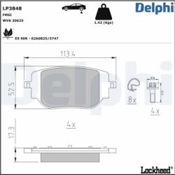 DELPHI Set placute frana DELPHI LP3848 (LP3848)