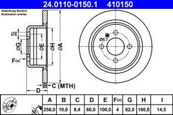 ATE Disc frana BMW Seria 3 E21/E30 ATE 24.0110-0150.1 (24.0110-0150.1)