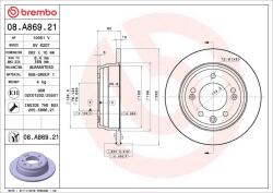 BREMBO Disc frana BREMBO 08. A869.21 (08.A869.21)