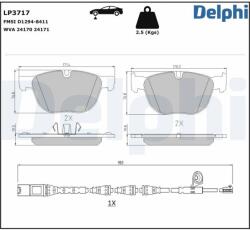 DELPHI Set placute frana DELPHI LP3717 (LP3717)