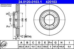 ATE Disc frana fata Porsche 911, 924 ATE 24.0120-0103.1 (24.0120-0103.1)