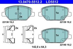 ATE Set placute frana ATE 13.0470-5512.2 (13.0470-5512.2)