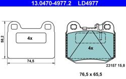 ATE Set placute frana ATE 13.0470-4977.2 (13.0470-4977.2)