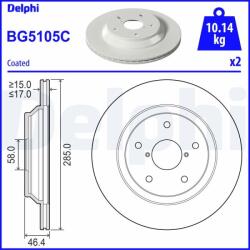 DELPHI Disc frana DELPHI BG5105C (BG5105C) - fixbox