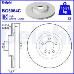DELPHI Disc frana DELPHI BG5064C (BG5064C) - fixbox