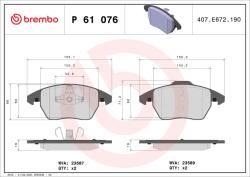 BREMBO Set placute frana BREMBO P 61 076X (P 61 076X)