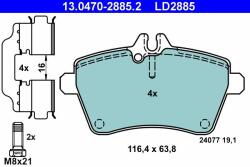 ATE Set placute frana, frana disc ATE 13.0470-2885.2 - fixbox