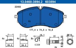 ATE Set placute frana ATE 13.0460-3894.2 (13.0460-3894.2)