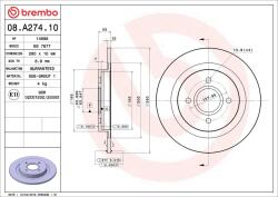 BREMBO Disc frana BREMBO 08. A274.10 (08.A274.10)