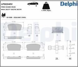 DELPHI Set placute frana DELPHI LP5034EV (LP5034EV)
