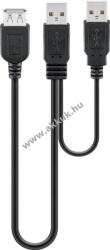 Goobay USB 2.0 Hi-Speed Dual Power hosszabbító kábel 2db A csatlakozó > A csatlakozó