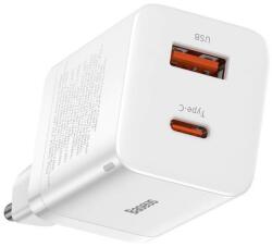Baseus Super Si Pro Hálózati Gyorstöltő 30W - USB-A + USB-C - Fehér (CCSUPP-E02) (CCSUPP-E02)