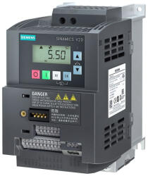 Siemens frekvenciaváltó 1F, 200-240V, 1, 5kW, 7, 8A, beépített C1 szűrővel, BOP panellel, - Sinamics V20 6SL3210-5BB21-5BV1 (6SL32105BB215BV1)