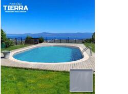 Pontaqua TIERRA CLOUD POOL süllyesztett ovális medence 8, 0 x 4, 0 x 1, 5 m, szürke színű fóliával (MPA_228) - kontaktor