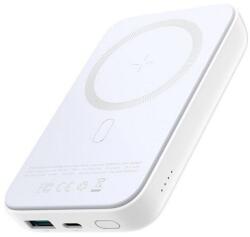 JOYROOM vésztöltő type-c+usb aljzat, 10000mah, 20w, pd gyorstöltő, wireless, magsafe, mini, fehér (JR-W020WHITE)