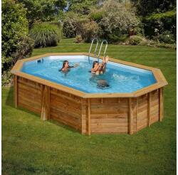Pontaqua TIMBER ovális fa medence 620 x 395 x 136 cm (FFA_969)