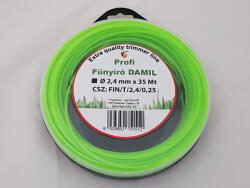  Damil 2.4mm szögletes 34 méter olasz (FIN-T-2-4-0-25-SZ)