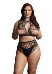 LE DÉSIR Duo Net Key-Hole Bra Set - Plus Size