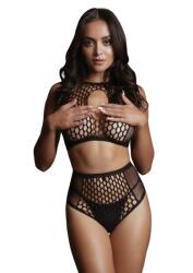 Le Désir Duo Net Key-Hole Bra Set Black
