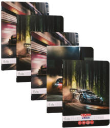 Herlitz Set 5 x Caiet matematica Herlitz A4, 60 file, 70g/mp, colturi rotunjite, Motiv Race Cars (9497630-5)