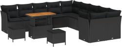 vidaXL Градински Софа Комплект 13 бр. Черно полиратан (3363494)