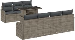 vidaXL Градински Софа Комплект 8 бр. 7-Брой места Сив (3357142)