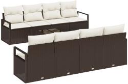 vidaXL Комплект дивани 7 бр. 6-Брой места Кафяв и Кремав полиратан (3346308)