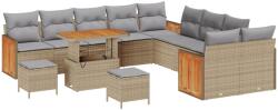vidaXL Градински Софа Комплект 13 бр. 12-Брой места Бежов и Светло Сив (3363367)