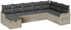 vidaXL Комплект дивани 8 бр. 8-Брой места Светлосиво полиратан (3359031)