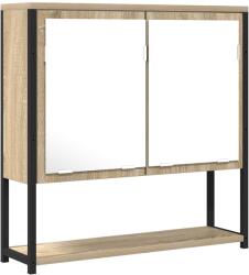 vidaXL Огледало за баня с рафт със съхранение Бежово 60 x 16 x 60 см (864340)