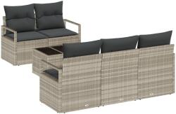 vidaXL Комплект дивани 6 бр. 5-Брой места Светлосиво полиратан (3346262)