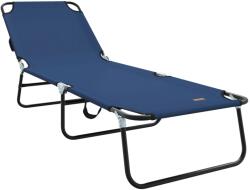 vidaXL Сгъваем шезлонг Синьо 188 x 57 x 86, 5 см Полиестер (42003140)