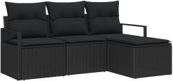 vidaXL Комплект дивани 4 бр. Черно полиратан (3355002)