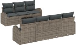 vidaXL Градински Софа Комплект 8 бр. 7-Брой места Сив полиратан (3354618)