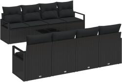 vidaXL Комплект дивани 7 бр. 6-Брой места Черно полиратан (3346313)