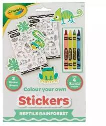 Hunter Price Crayola: Set de autocolante colorabile cu creioane cerate - Reptile Rainforest (15754RR)