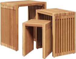 vidaXL Странична масичка за градина 3 бр. Кафяво 33 x 44, 5 x 51 см (42006351)