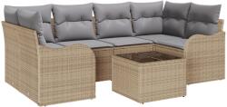 vidaXL Градински Софа Комплект Бежово 55 x 55 x 37 см полиратан (3345600)