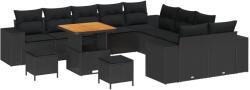 vidaXL Градински Софа Комплект 13 бр. Черно полиратан (3364009)