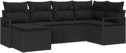 vidaXL Комплект дивани 6 бр. Черно полиратан (3355122)
