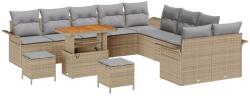 vidaXL Градински Софа Комплект 13 бр. 12-Брой места Бежов и Светло Сив (3364147)