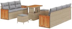 vidaXL Градински Софа Комплект 13 бр. 9-Брой места Бежов и Светло Сив (3365222)