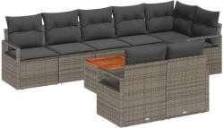 vidaXL Градински Софа Комплект 9 бр. Сив полиратан (3347720)