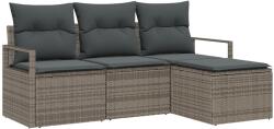 vidaXL Комплект дивани 4 бр. Сив полиратан (3354998)