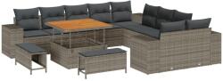 vidaXL Градински Софа Комплект 13 бр. Сив полиратан (3364008)