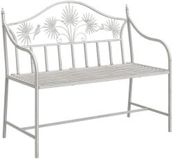 vidaXL Градинска пейка Антично бяло 104 x 52, 5 x 89 см Стомана (42008114)