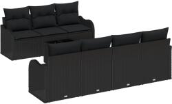 vidaXL Градински Софа Комплект Черно 55 x 55 x 37 см полиратан (3345613)