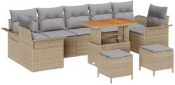 vidaXL Градински Софа Комплект 10 бр. 9-Брой места Бежов и Светло Сив (3364072)